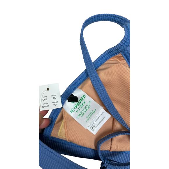 NWT J. Crew Periwinkle Blue Re-imagined Triangle Bikini Top Bottom Set Small - Picture 6 of 15
